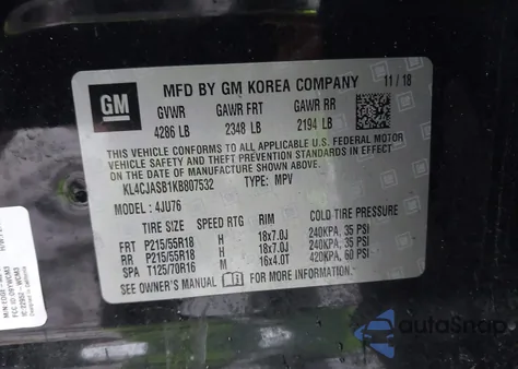 2019 Buick Encore Fwd Preferred z USA, uszkodzony, nr VIN KL4CJASB1KB807532